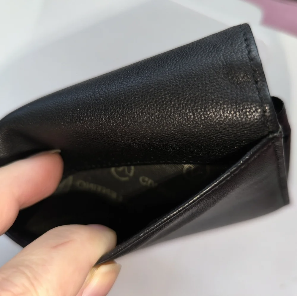 Men's Bifold Wallet Gianni Valentino Black Leather Multiple Compartments